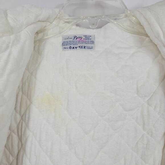 Vtg Baby Bunting Bag Sack Winter Fur Hooded Borg Orlon Pile Fabric One-Piece - Picture 6 of 14